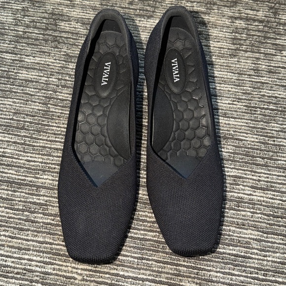 Vivaia Megan Square Toe Stress Free Chunky Heels Size 40 Black - Picture 7 of 7